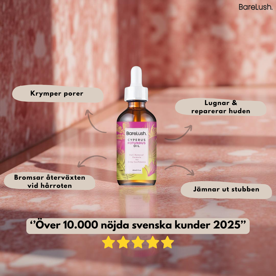 Hårborttagningsolja - Len hud utan rakhyvel